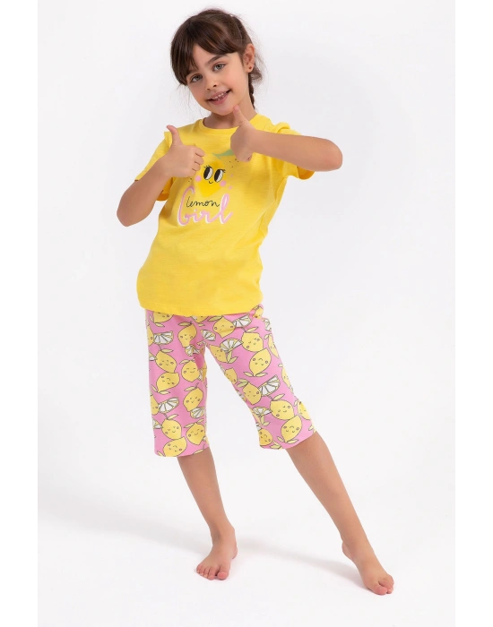 Lemon Girl Sarı Kız Çocuk Kapri Takım