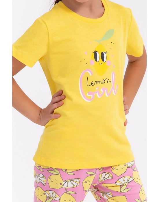 Lemon Girl Sarı Kız Çocuk Kapri Takım