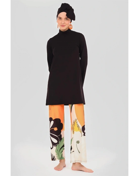 HIZLI KURUYAN LİKRALI MAYO KUMAŞ ÖZEL TASARIM KADIN TESETTÜR MAYO