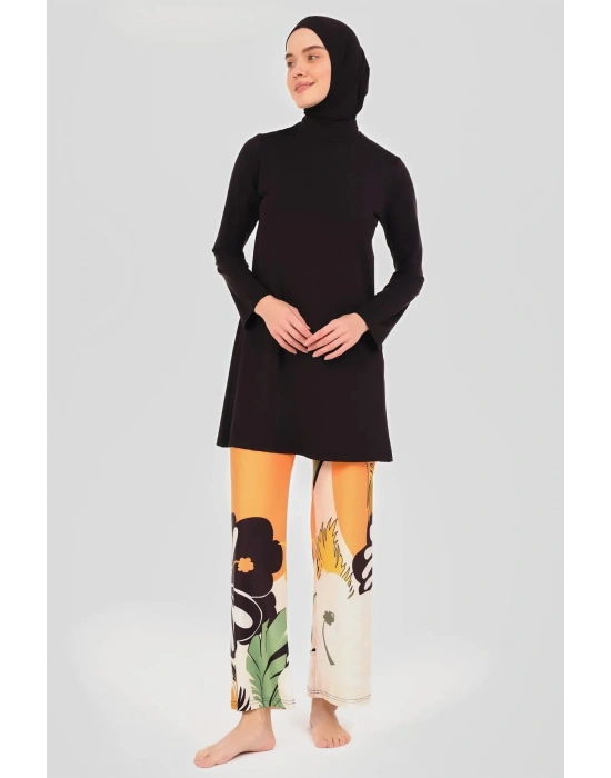 HIZLI KURUYAN LİKRALI MAYO KUMAŞ ÖZEL TASARIM KADIN TESETTÜR MAYO