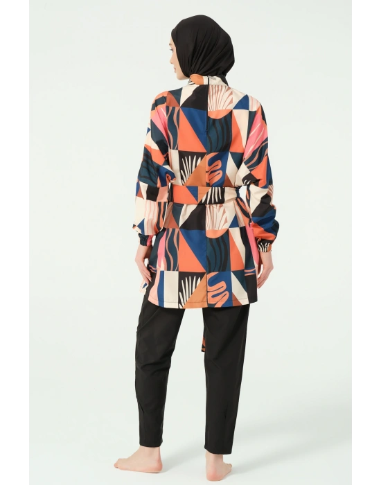 Desenli Oversize Tesettür Mayo