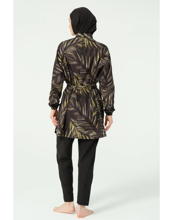 Yaprak Desenli Oversize Tesettür Mayo