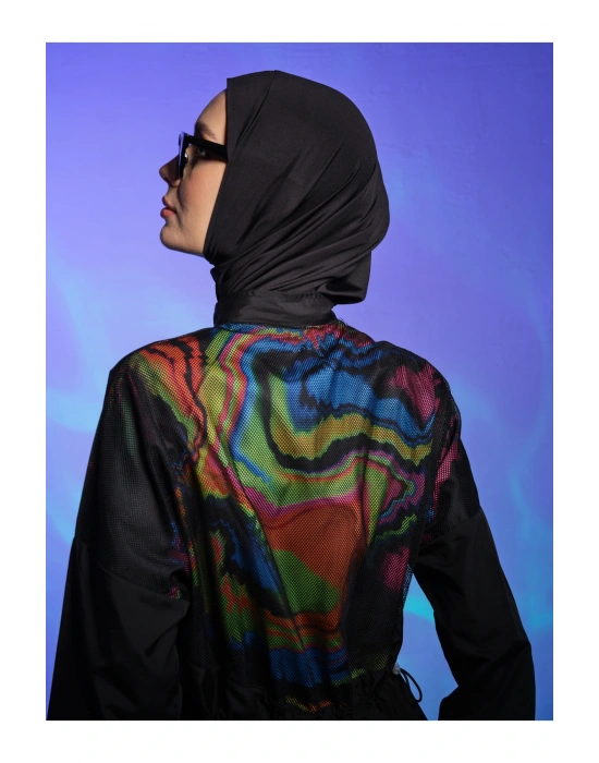 Arkası File Detaylı Tesettür Mayo