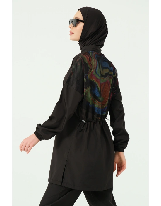 Arkası File Detaylı Tesettür Mayo