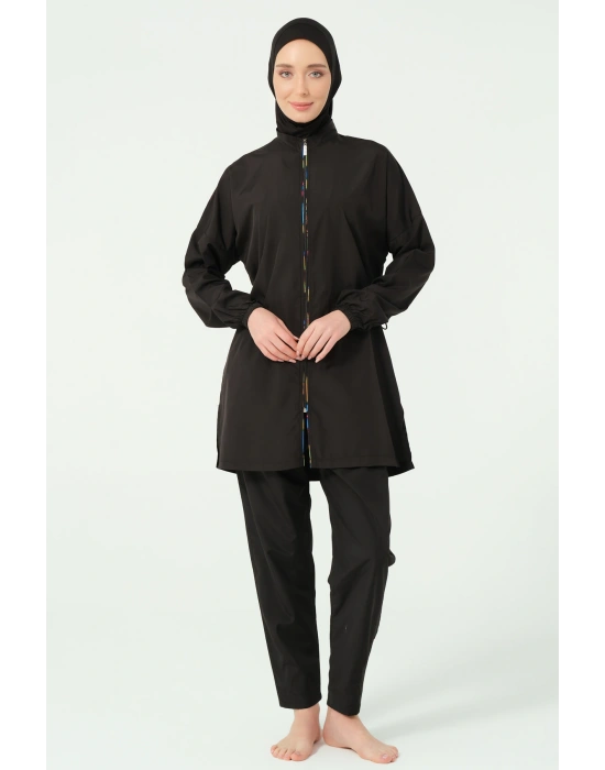 Arkası File Detaylı Tesettür Mayo