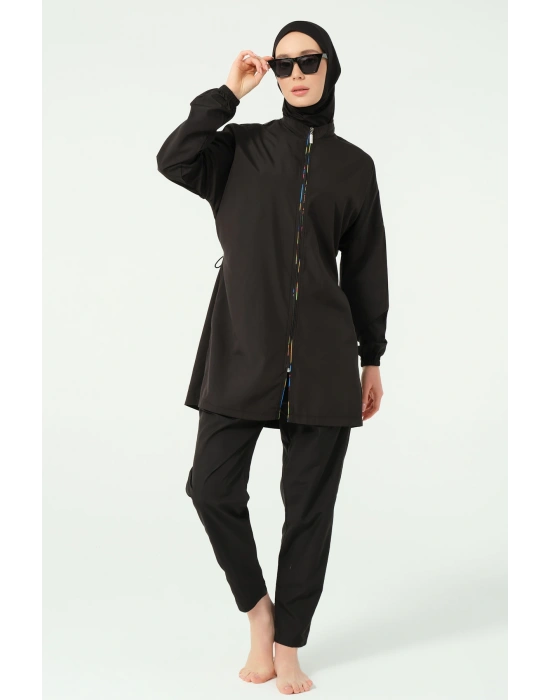 Arkası File Detaylı Tesettür Mayo