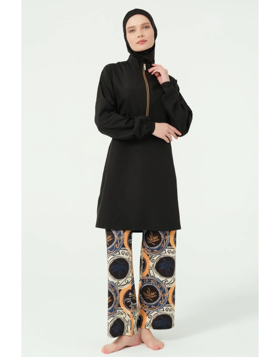 Pantolonu Desenli Tesettür Mayo