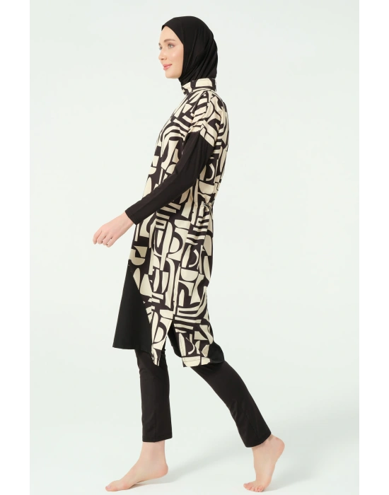 Modern Desenli Rahat Tesettür Mayo