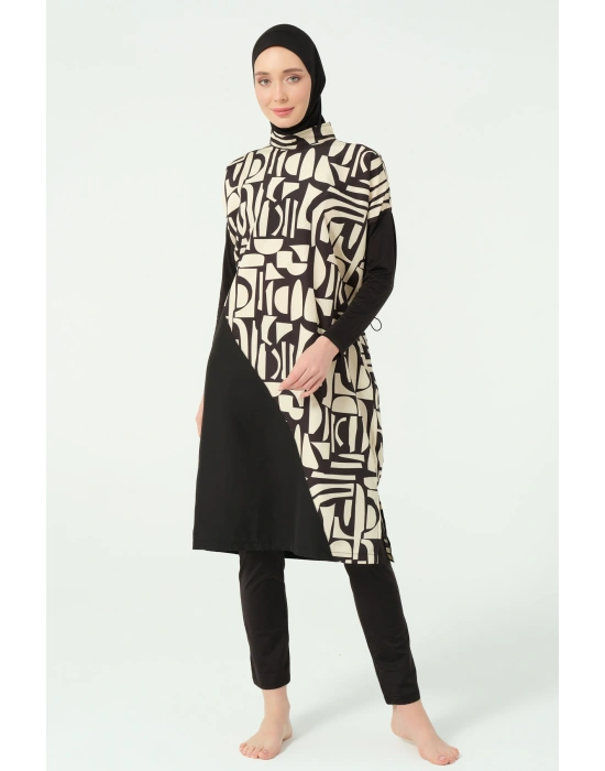 Modern Desenli Rahat Tesettür Mayo