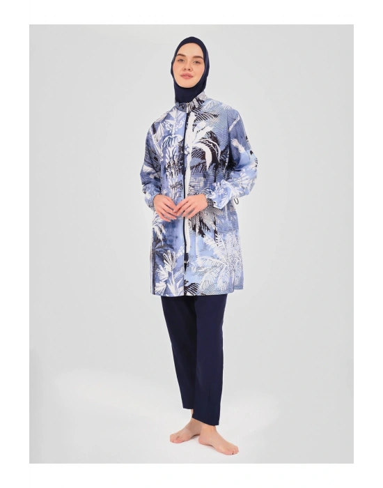 Palmiye Desenli Tesettür Mayo