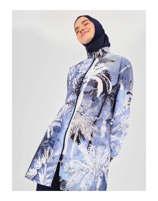 Palmiye Desenli Tesettür Mayo