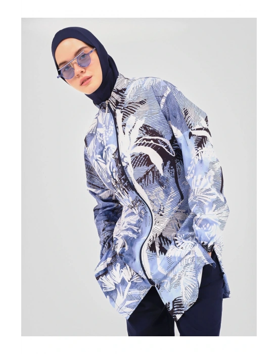 Palmiye Desenli Tesettür Mayo