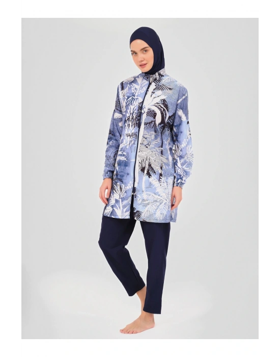 Palmiye Desenli Tesettür Mayo