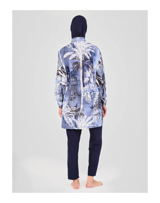 Palmiye Desenli Tesettür Mayo