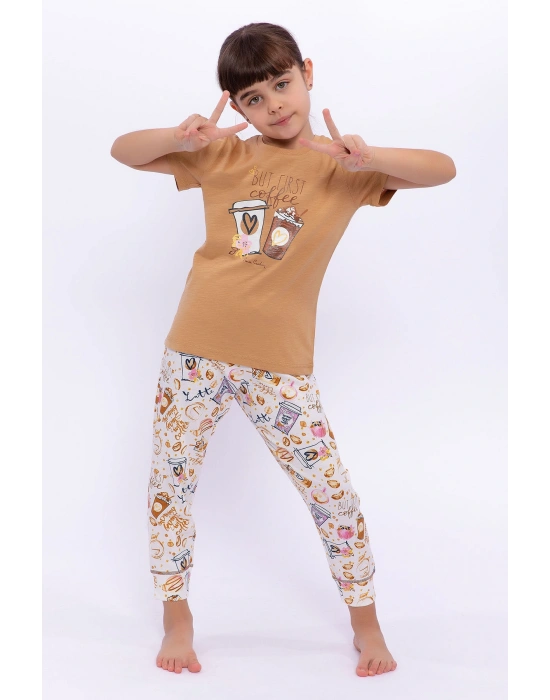 But First Kahverengi Kız Çocuk Pijama Takımı