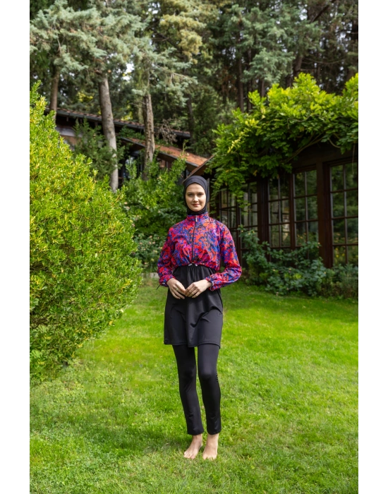 Desenli Crop Tesettür Mayo