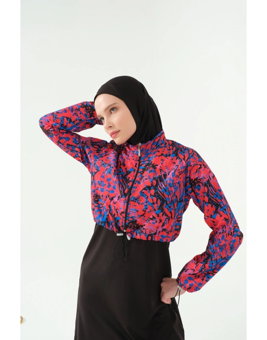 Desenli Crop Tesettür Mayo