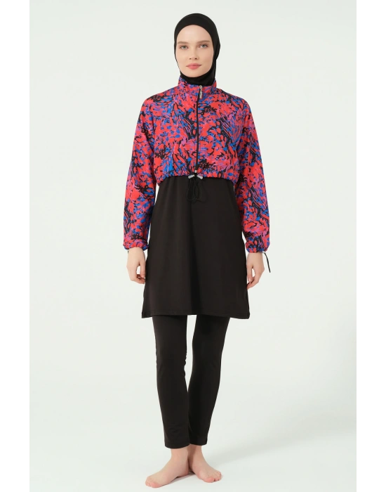 Desenli Crop Tesettür Mayo