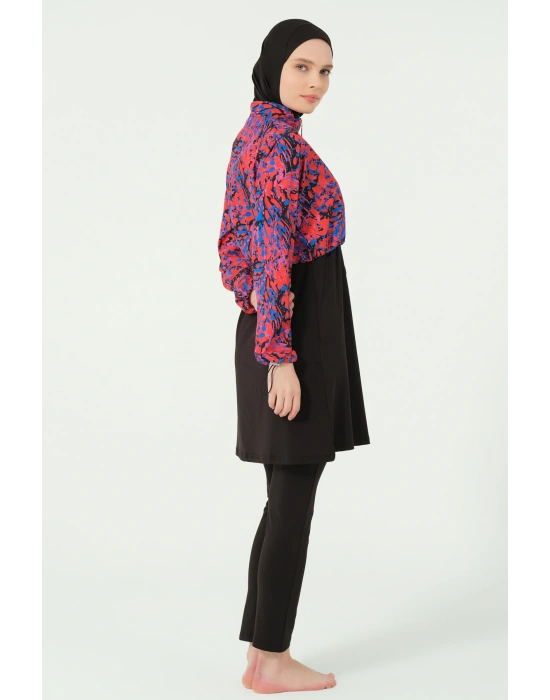 Desenli Crop Tesettür Mayo