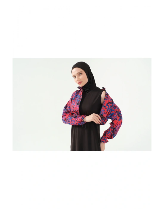 Desenli Crop Tesettür Mayo