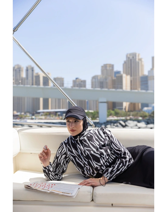 Desenli Crop Tesettür Mayo