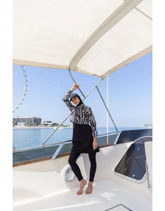 Desenli Crop Tesettür Mayo