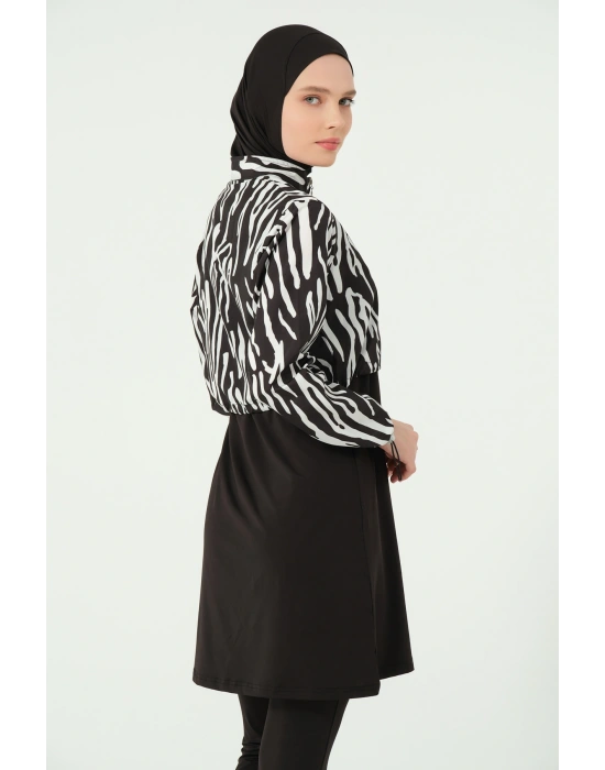 Desenli Crop Tesettür Mayo