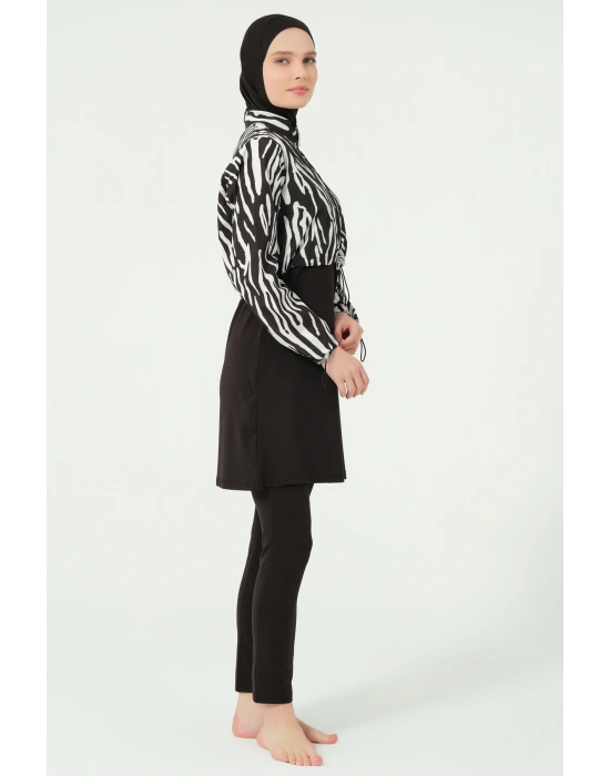 Desenli Crop Tesettür Mayo