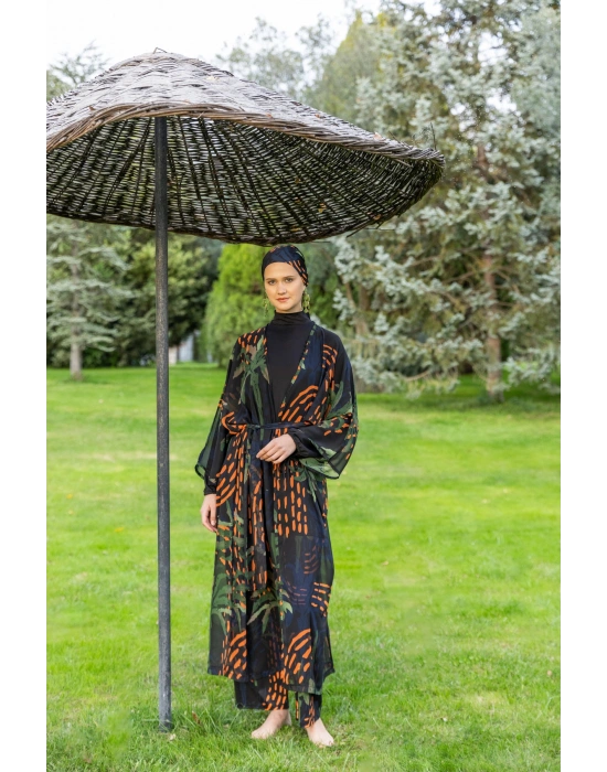 Palmiye Desenli Tesettür Mayo