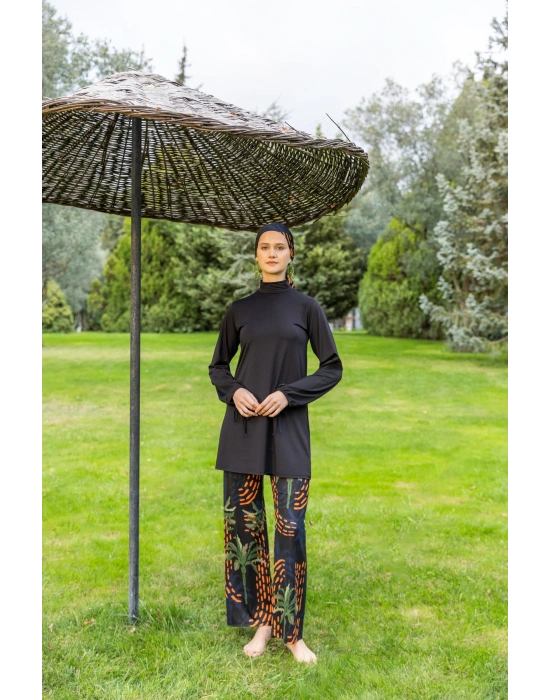 Palmiye Desenli Tesettür Mayo