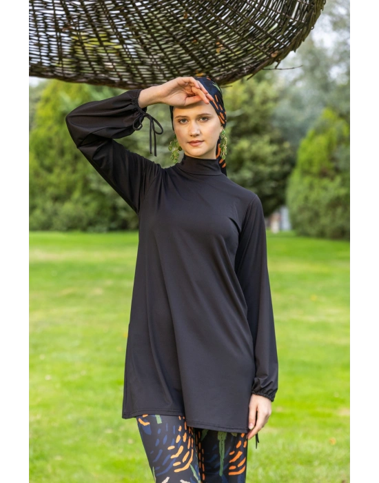 Palmiye Desenli Tesettür Mayo