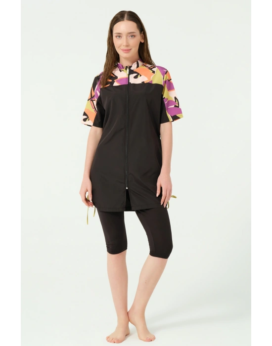 Vivora Toplamalı Yarım Kol Yarı Kapalı Mayo