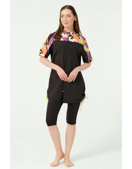 Vivora Toplamalı Yarım Kol Yarı Kapalı Mayo