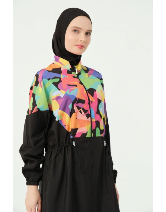 Çok Renkli Oversize Uzun Tesettür Mayo