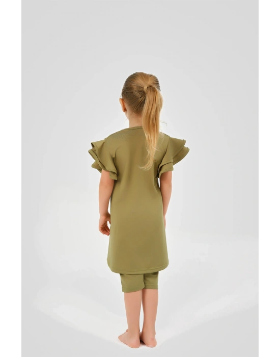 Kolları Volan Detaylı Yarım Kol Çocuk Mayo