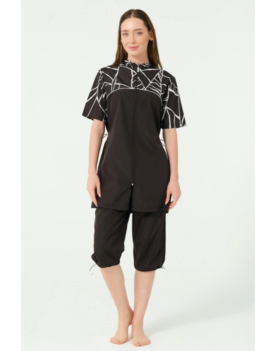 Solira Şapkalı Yarım Kol Yarı Kapalı Mayo