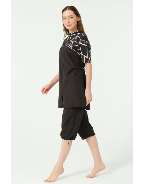 Solira Şapkalı Yarım Kol Yarı Kapalı Mayo