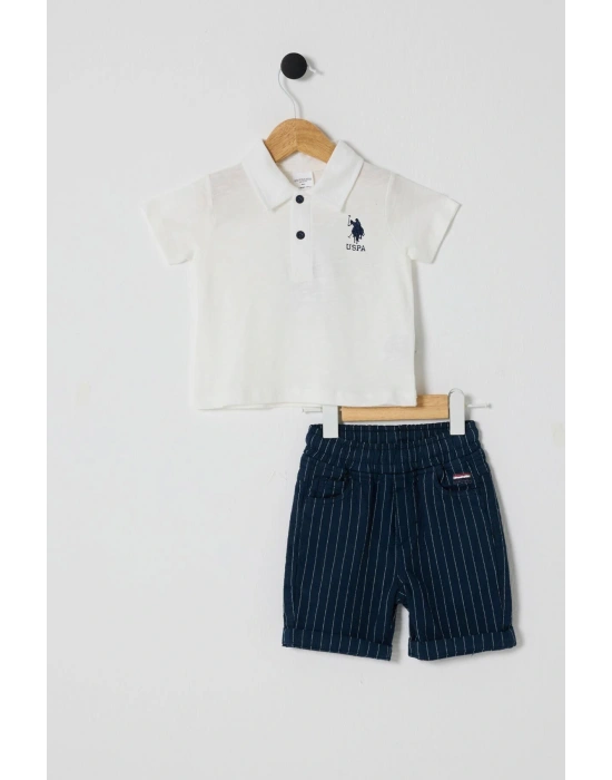 U.S.POLO ERKEK BEBEK 2Lİ T-SHIRT TAKIM - BEYAZ/LACİVERT