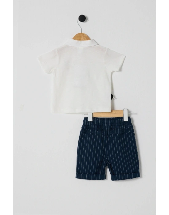U.S.POLO ERKEK BEBEK 2Lİ T-SHIRT TAKIM - BEYAZ/LACİVERT