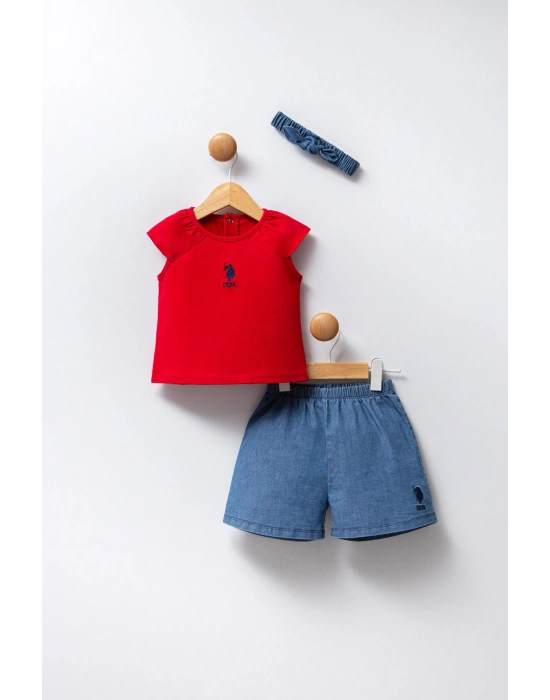 U.S. Polo Assn. Kız Bebek Kırmızı Bebek Takım