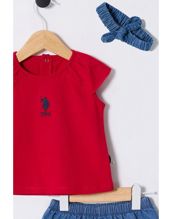 U.S. Polo Assn. Kız Bebek Kırmızı Bebek Takım