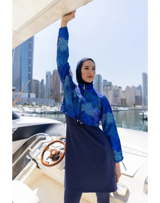 Desenli Crop Tesettür Mayo