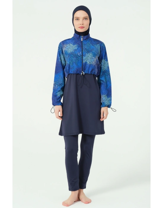 Desenli Crop Tesettür Mayo