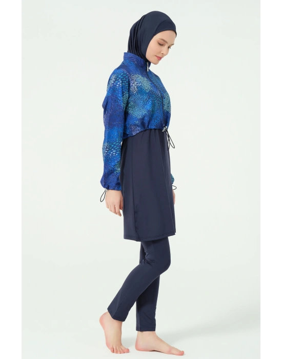 Desenli Crop Tesettür Mayo