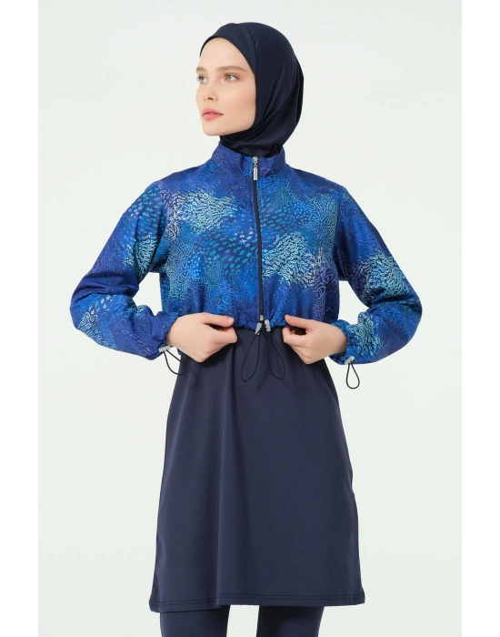 Desenli Crop Tesettür Mayo