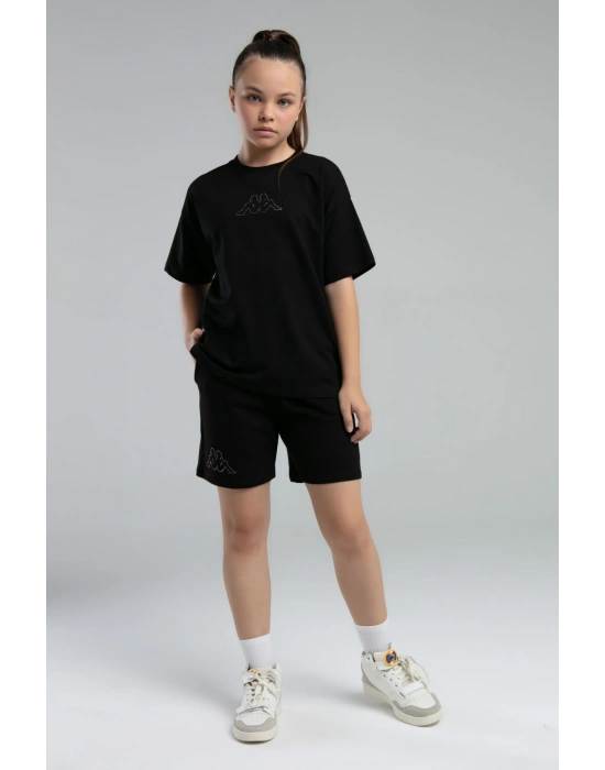 Kız Çocuk Siyah Şort Takım