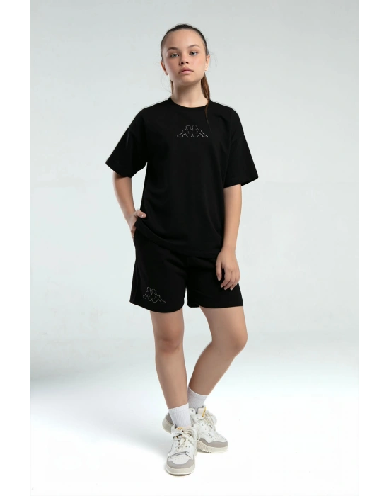 Kız Çocuk Siyah Şort Takım