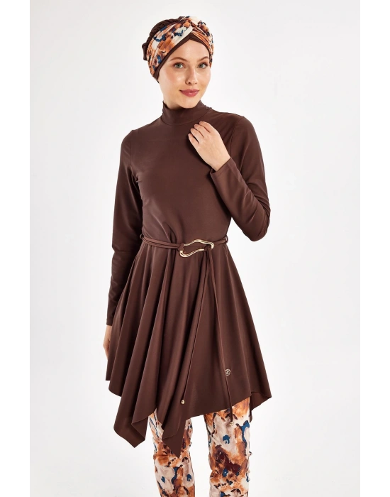 Kadın Sarah Uzun Kollu Tam Kapalı Tesettür Mayo 1122 Kahverengi