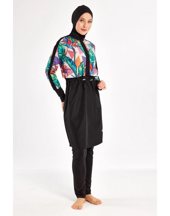 Sherry Uzun Kollu Tam Kapalı Tesettür Mayo 1411-25 - Siyah