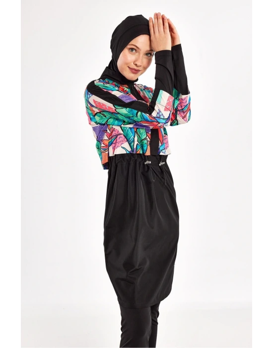 Sherry Uzun Kollu Tam Kapalı Tesettür Mayo 1411-25 - Siyah